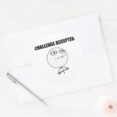 Challenge Accepted Rage Face Comic Meme Ronde Sticker (Envelop)