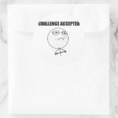Challenge Accepted Rage Face Comic Meme Ronde Sticker (Tas)