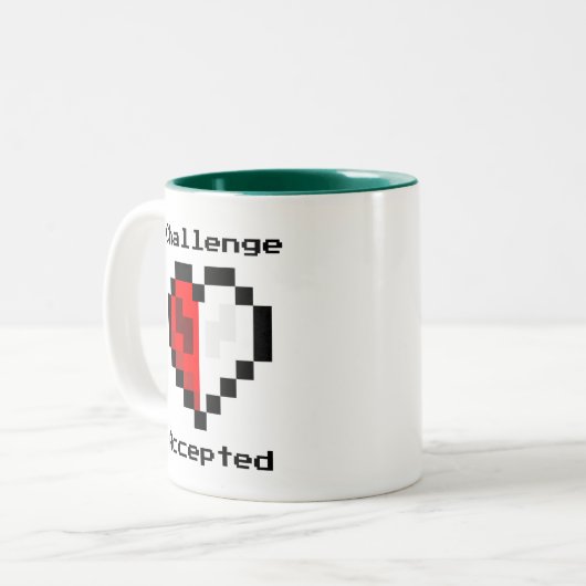 Challenge geaccepteerde koffie Mok (Voorkant links)