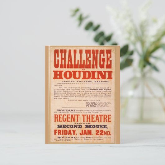 Challenge Houdini Briefkaart (Staand voorkant)
