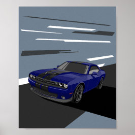 Challenger Blauw Poster