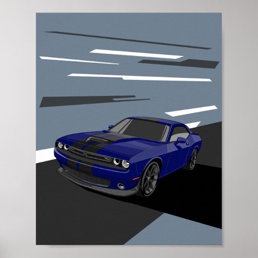 Challenger Blauw Poster (Voorkant)