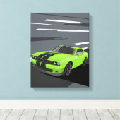 Challenger Green Canvas Afdruk (Insitu (Houten vloer))