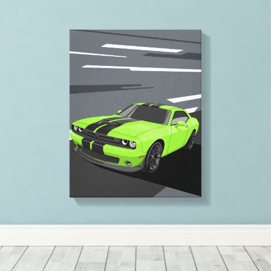 Challenger Green Canvas Afdruk (Insitu (Houten vloer))