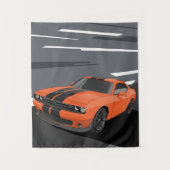 Challenger Oranje Wandkleed (Voorkant)