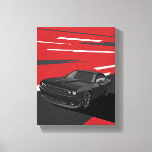 Challenger RT zwart Canvas Afdruk