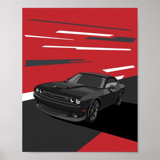 Challenger RT zwart Poster (Voorkant)