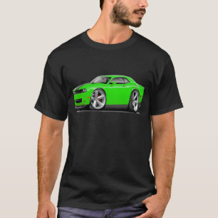 Challenger SRT8 Limoen-zwarte auto T-shirt