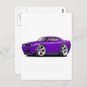 Challenger SRT8 Paars-Black auto Briefkaart (Voorkant / Achterkant)