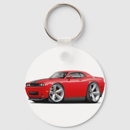Challenger SRT8 Rood-zwarte auto Sleutelhanger (Voorkant)