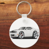 Challenger SRT8 Witte-Zwarte auto Sleutelhanger (Voorkant)