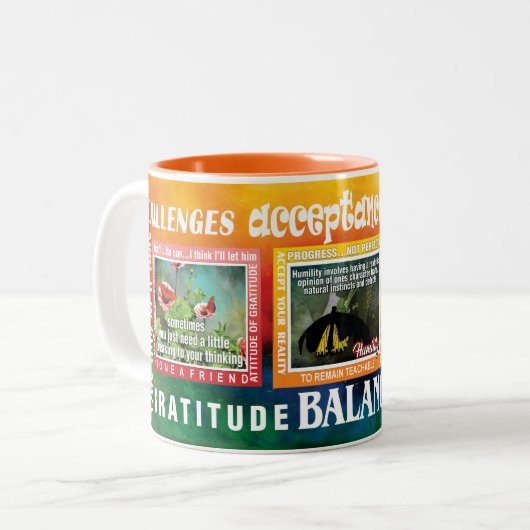 challenges slogans butterflies 12-step mug (Devant gauche)