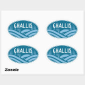 Challis Idaho Outdoors Ovale Sticker (Vel)