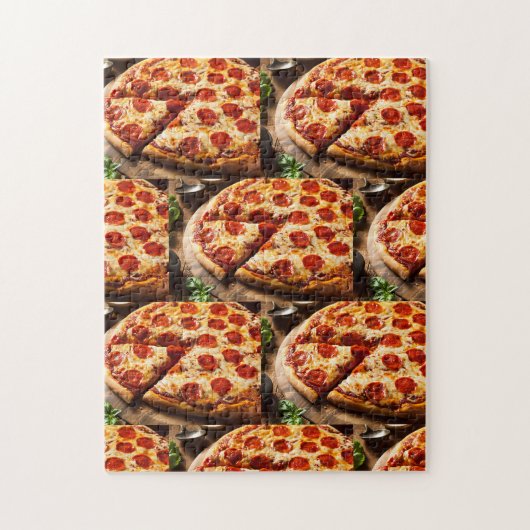 Challuitdagende pizzakpuzzel legpuzzel (Verticaal)