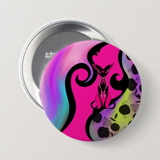 Chamalion Ronde Button 7,6 Cm (Voorkant /achterkant)