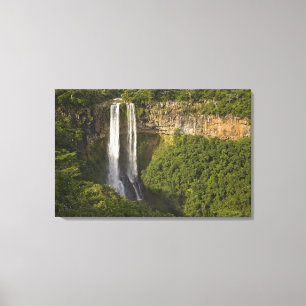 Chamarel Waterval-hoogste op Mauritius, meer dan Canvas Afdruk