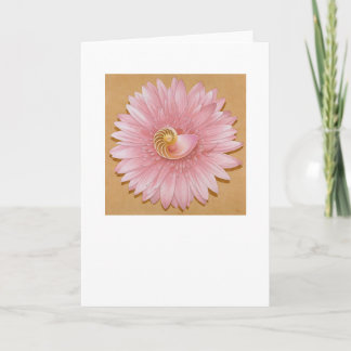 Chambered Nautilus & Roze bloem Kaart
