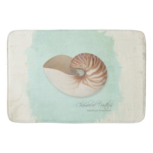 Chambered Nautilus Shell Ocean Seashore Beach Badmat (Voorkant)