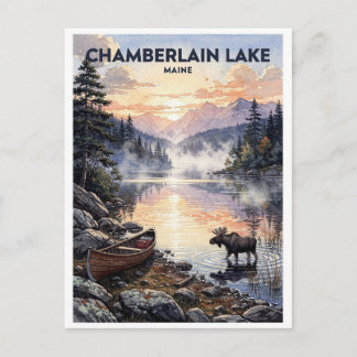 Chamberlain Lake Maine Reis door de tijd Briefkaart