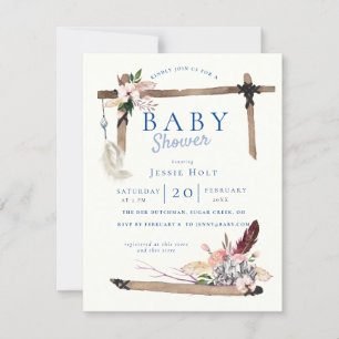 Chambray Boho BabyShower Kaart
