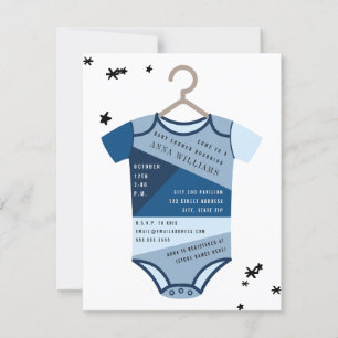 Chambray Color Block Bodysuit Boy Baby shower Kaart