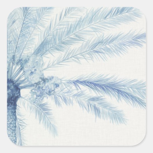 Chambray Palms II Vierkante Sticker (Voorkant)
