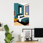 Chambre à coucher - Impression d'art en toile (Bureau à domicile)