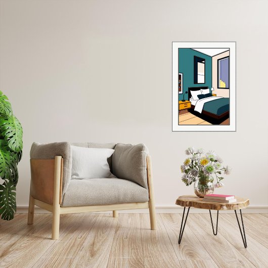 Chambre à coucher - Impression d'art en toile