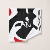 Chambre de décalage : Noir, Blanc et Rouge Abstrai (Gant de toilette)