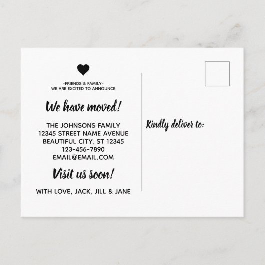 Chambre d'hôtes noire classique Faire-part mobile (Dos)