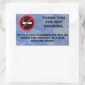 Chambre non fumeur signe rectangulaire autocollant (Sac)