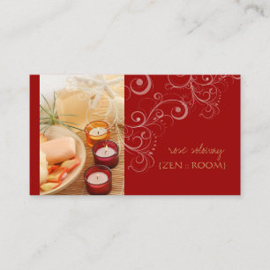 Chambre zen, bougie + tourbillons cartes de visite