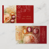 Chambre zen, bougie + tourbillons cartes de visite (Devant / Derrière)