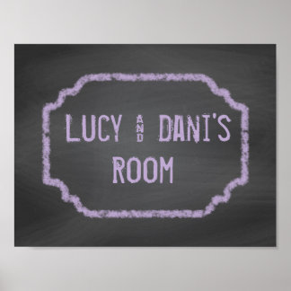 Chambres en tableau noir et violet Wall Art