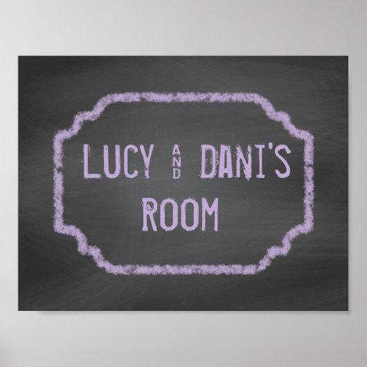 Chambres en tableau noir et violet Wall Art (Devant)