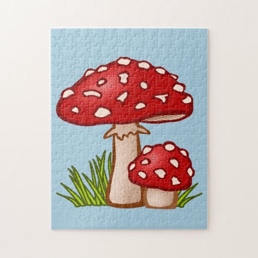 CHAMBRES MUSHROOMS COLORÉ RED JIGSAW PUZZLE (Vertical)