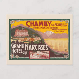 Chamby sur Montreux Vintage Poster ca. jaren 1910 Briefkaart
