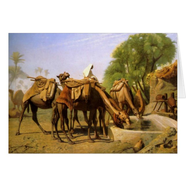 "Chameaux à la cuvette", par Jean Léon Gerome (Devant horizontal)