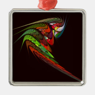 Chameleon Abstract Art Square Metalen Ornament