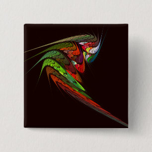 Chameleon Abstracte Art Button (vierkant)