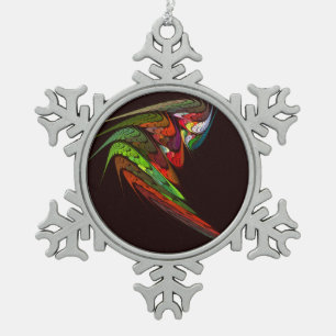 Chameleon Abstracte kunst Tin Sneeuwvlok Ornament
