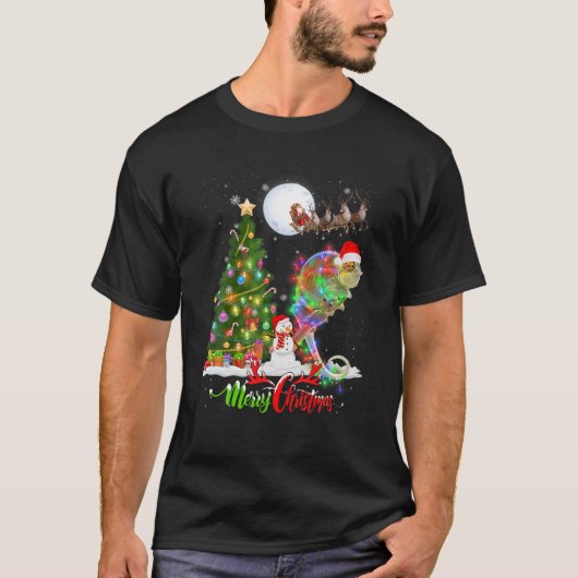 Chameleon Animal Merry-kerstDierenvriend T-shirt (Voorkant)