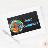 Chameleon Art Drawing Rechthoekige Sticker (Envelop)
