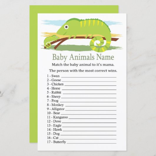 Chameleon Baby Animals Name Game (Voorkant / Achterkant)