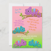 Chameleon Birthday Uitnodiging (Achterkant)