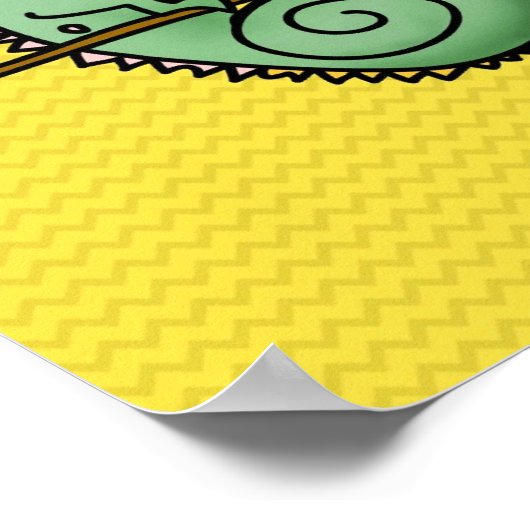 Chameleon Cartoon Lizard Cute Poster (Hoek)