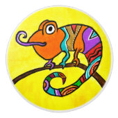 Chameleon Ceramic Knob. Keramische Knop (Voorkant)