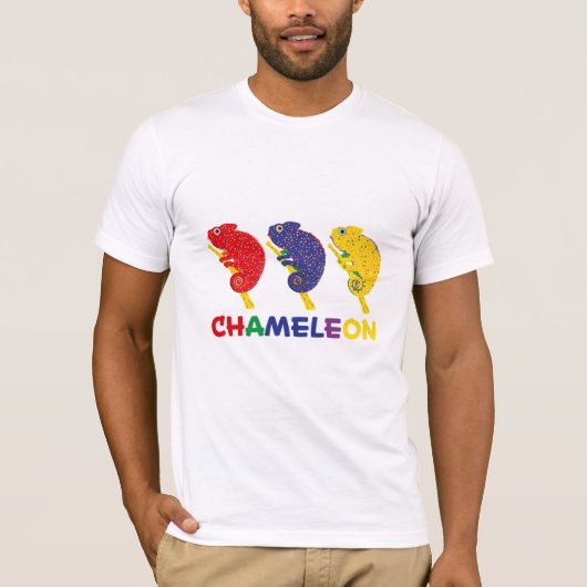 Chameleon Changing Colors T-shirt (Voorkant)