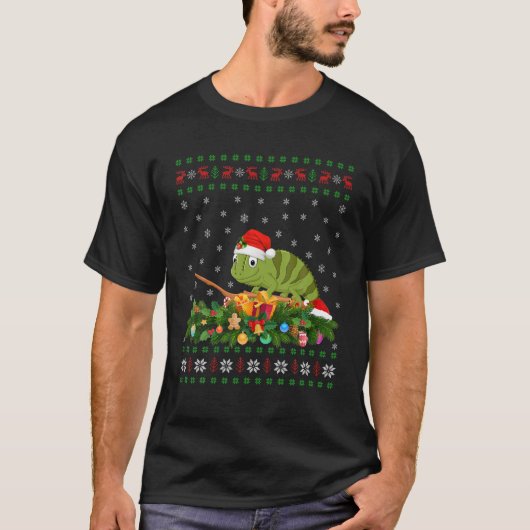 Chameleon Dierenvriend Santa Hat Ugly Chameleon Ch T-shirt (Voorkant)