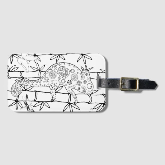 Chameleon Doodle Bagagelabel (Voorkant (horizontaal))